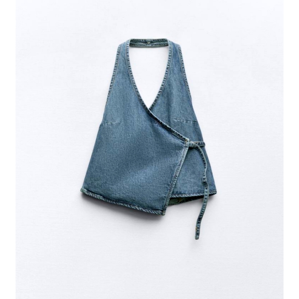 BNWT Zara Denim Halter Top